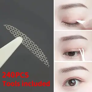 240pcs Invisible Eye Lift Patch - Natural, Hypoallergenic, Long-Lasting Shaping, Non-Marking Double Eyelid Tape for Large, Short, Narrow, Long, and Olive Eye Shapes - Easy to Use, Comfortable, and Reusable Beauty Solution Professional Eyelash Makeup