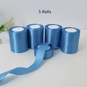 Gift Wrapping Ribbon (5 Rolls), Wedding Cake Gift Packaging Ribbon, Decorative Ribbon for Wedding Graduation Party, Home Party Decor, Gift Wrapping Supplies