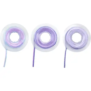 3 Rolls Color Dental Orthodontic Ultra Rubber Power Chain Elastic Rubber Band for Braces, Continuous Short Type - 15ft/Roll