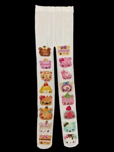 Women's Y2K Style Graffiti Letter Print Socks, Slim Fit Long Stockings for Cosplay & Daily Wear, Kawaii 2000s Emo Fashion