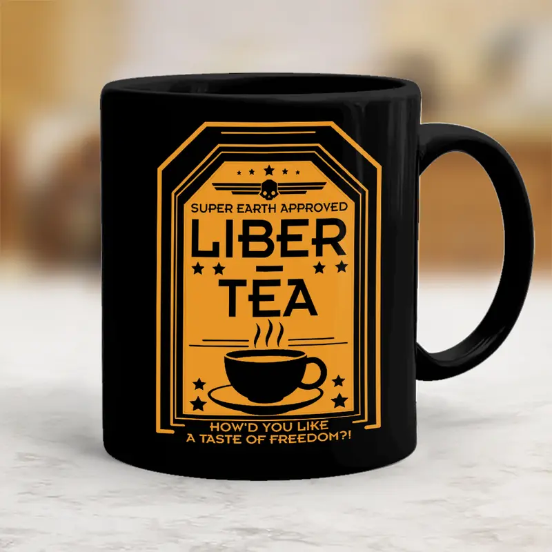 Liber Tea Mug, helldivers merch, video game gifts, Unique Ceramic coffee mugs