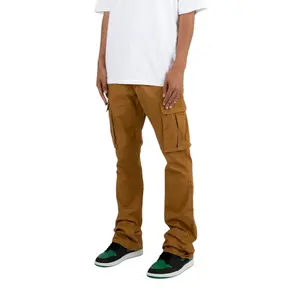 MNML Twill Flare Cargo Pants Brown