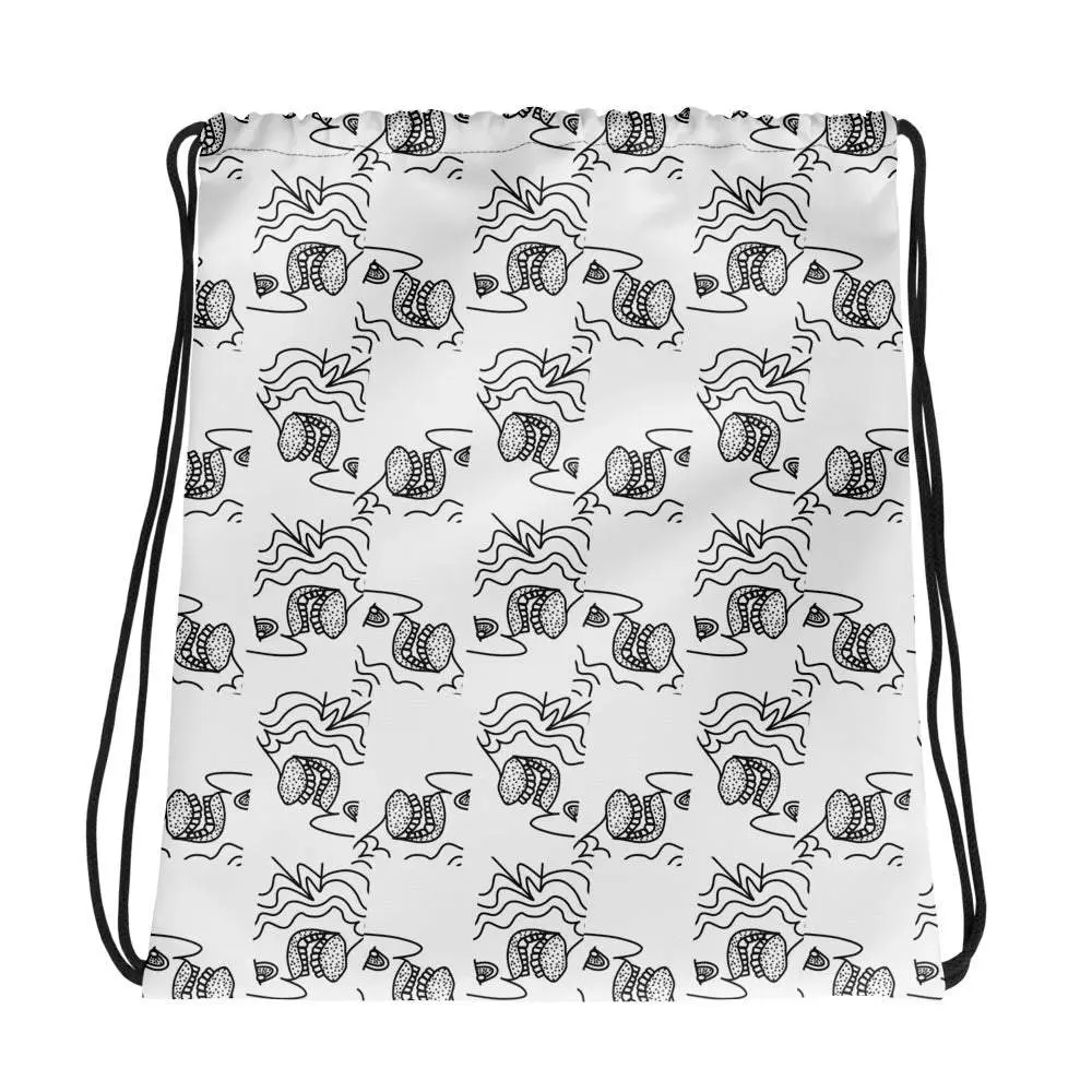 Patrick the Hamburglar - Chelsea Perry Original Art - Drawstring Bag, Custom Art, Cool School Bag, Gym Bag, Unique Artist, Cool Custom Design