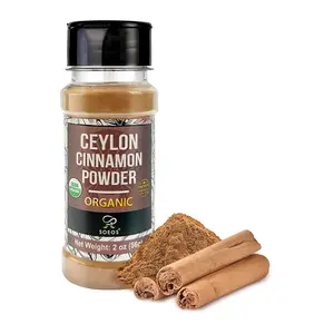 Soeos Organic Ceylon Cinnamon Powder, Grade 1, 2oz (56g), Pure Ground Cinnamon from Sri Lanka (Pack of 1)