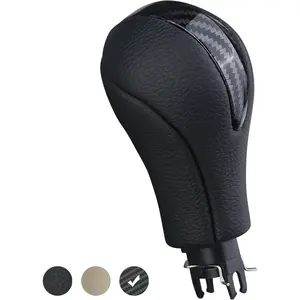 Gear Shift Knob for Automatic Transmission Gear Shifter 34910-JK03A 34910-1LA6C Compatible with Infiniti EX35 FX35 FX50 G25 G35 G37 Q60 QX50 QX56 QX70 Black & Carbon Fiber