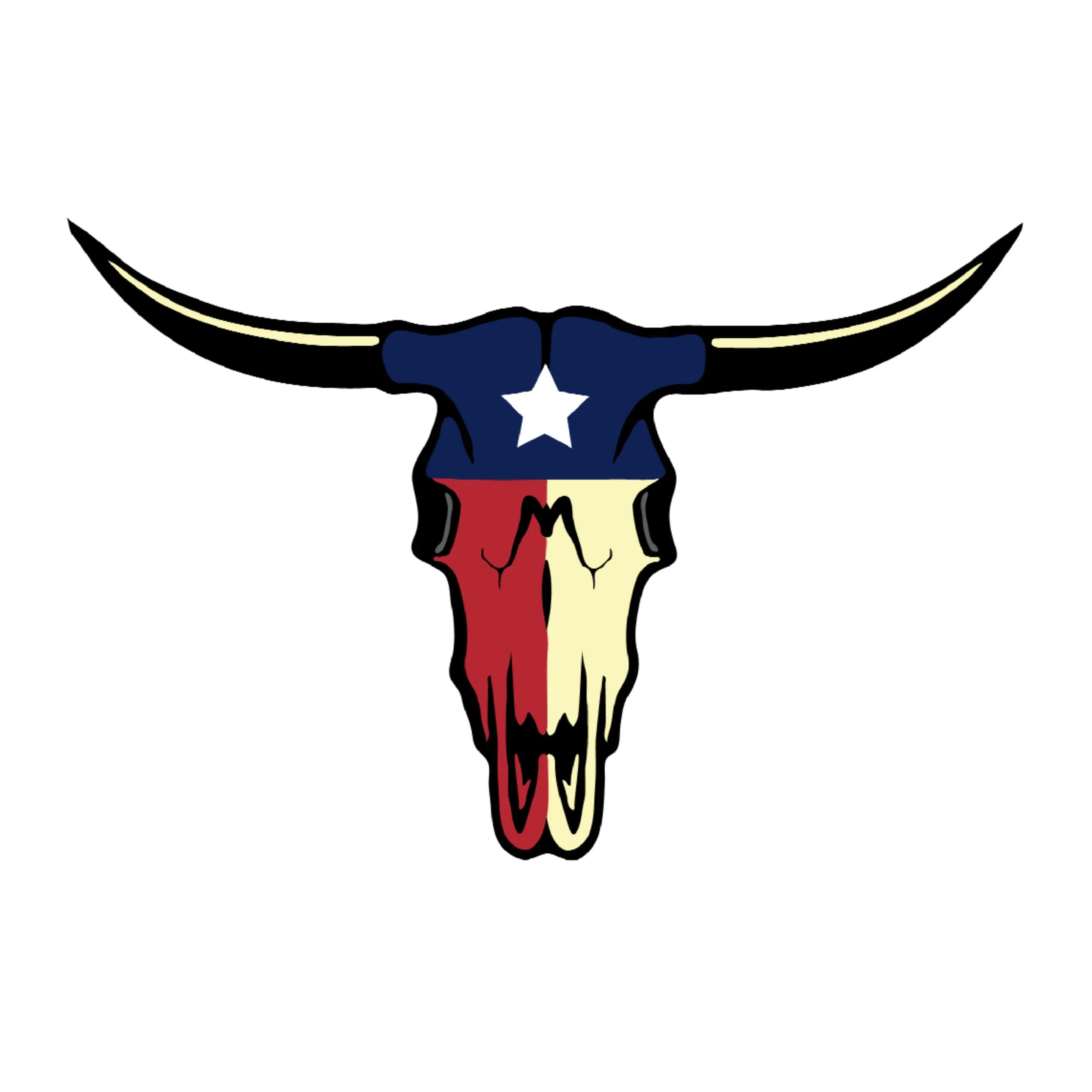 Texas State Longhorn Skull Vinyl Sticker Decal - Lone Star Themed, Customizable, Long-Lasting for Cars, Office Notebooks & Paper Supplies, Decorative