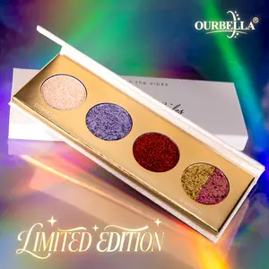 Ourbella Its All About The Vibes Eyeshadow Palette Limited Edition, Multichrome Sparkly Shimmer Glitter Eyeshadow, Festival Makeup, Metalic Duochrome Glimmer, Talc Free, Long Lasting