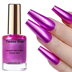Mirror Effect Romantic Metallic Purple Nail Polish-12ML,Purple Color Matching Romantic Atmosphere, No Need Baking, Quick-drying,Alcohol-Free Ingredients, Natural Quick Drying, Salon Quality, DIY Nail Art Enthusiasts, Nail Polish Gel, Holiday Gift