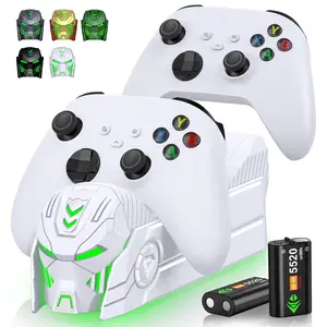 Controller Charger Station with 2 x 5520mWh Rechargeable Battery Packs for Xbox Series/One x/s & Elite Controller, Dual Charging Dock for Xbox Series X & S with 4 Covers