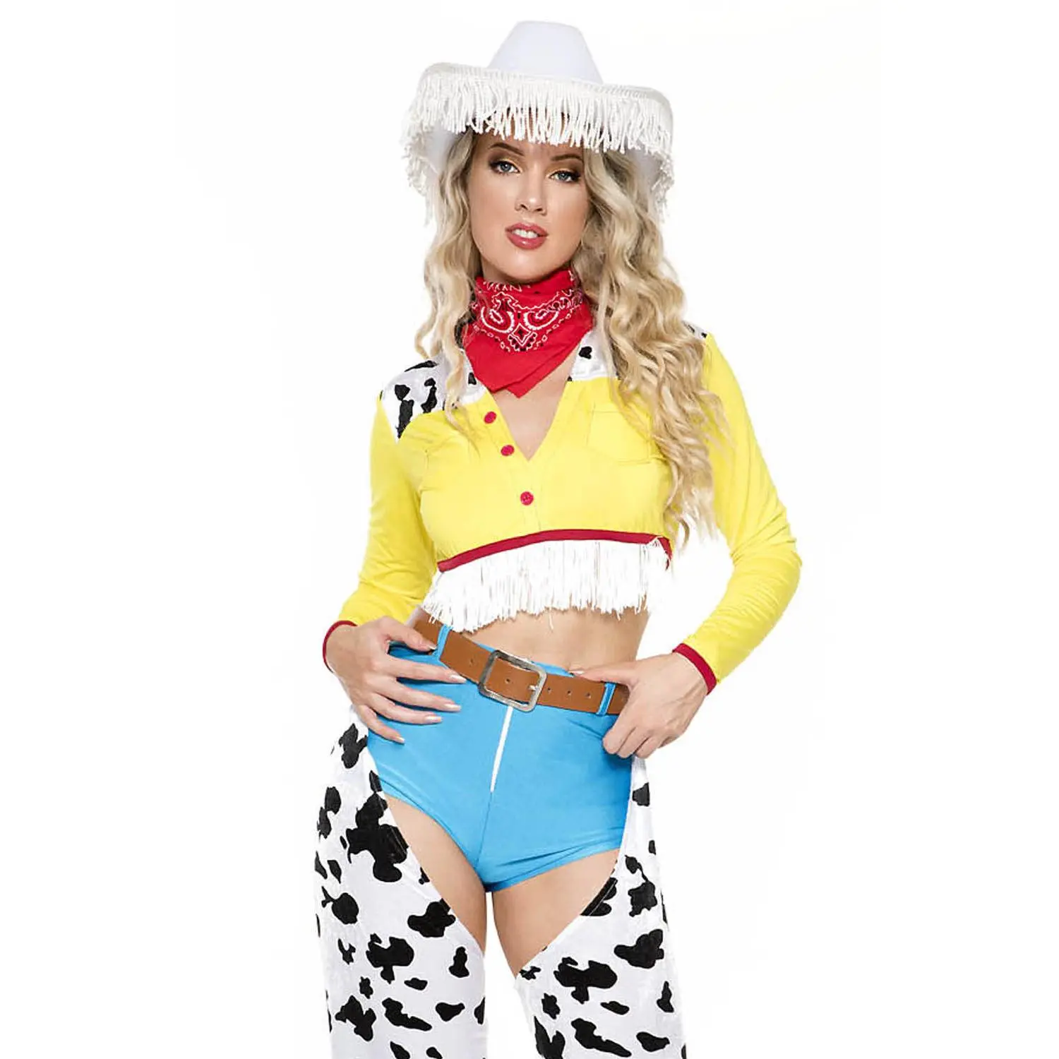 Adult Women's Cowgirl Sheriff Cow Print Costume