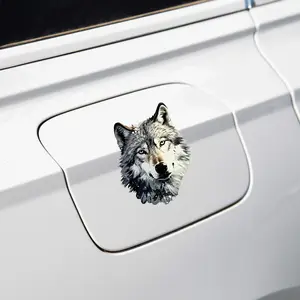 Crazy Wolf Head Sticker, Vehicle Exterior Decoration, suitable for car waterproof and sunscreen, laptop, non-inverted skateboard sticker, Sticker For Cars