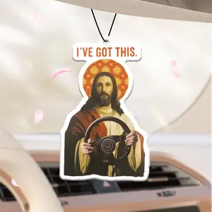 Jesus Pattern Car Air Freshener Ornament, Car Rear-view Mirror Hanging Aromatherapy Tablet Decoration, Car Interior Decoration Accessories, Car Accessory