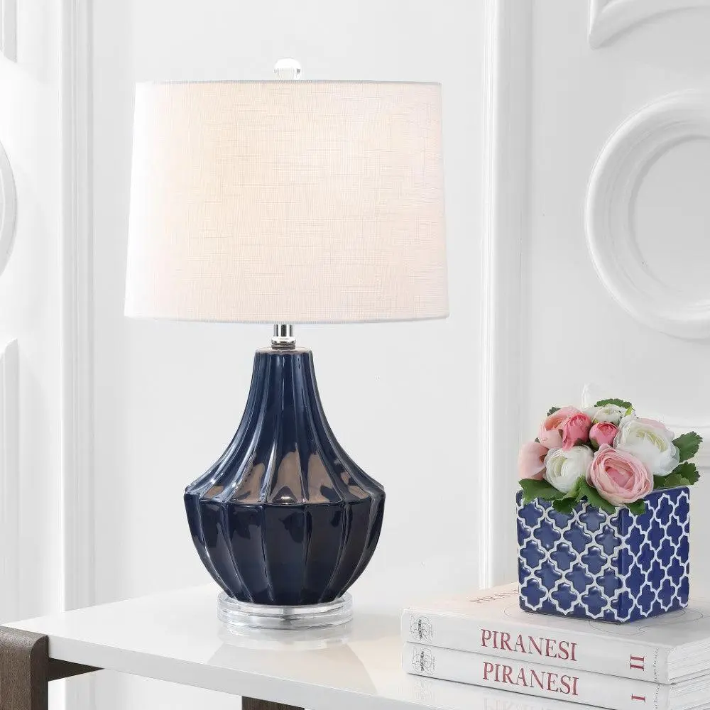 JONATHAN Y Tate Ceramic 9W LED Ready Home Decoration Table Bedside Lamp - Ideal for Bedroom, Living Room, Home Decoration Lamp
