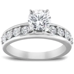 2Ct Round Cut Diamond Engagement Solitaire Ring White Gold Lab Grown
