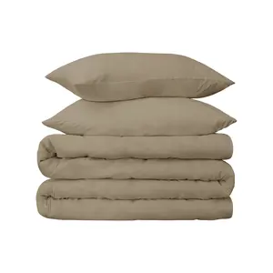HomeRoots 528404 10.25 x 14.63 x 2.25 in. Cotton Blend Duvet Cover Set, Linen - Twin Size - 2 Piece