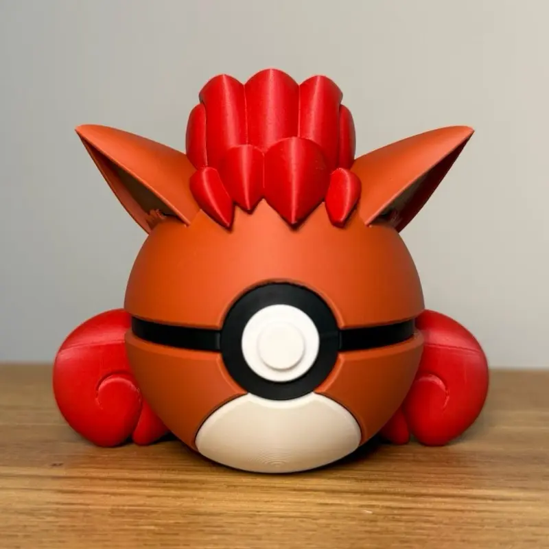 #0037 Vulpix Ball - Made to Order, High-Quality PLA, 3D Printed Pokeball Figure Decorative Collectible Model