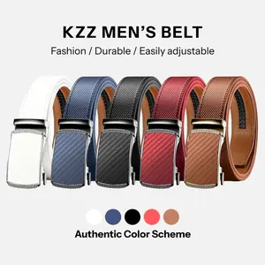 KZZ Mens Belt Leather Ratchet Easy Release Belt Dress and Casual Adjustable Belts for Men's Wear Gift Fathers Gift christmas gifts for him Tailored Fit Anniversaries SpringStatements