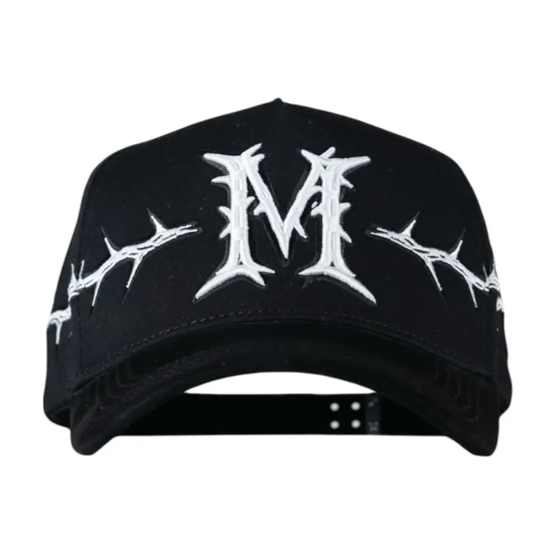 Unisex Black Decorative Thorn-Embellished Hat