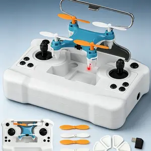 Tiny Handheld Pocket Hobby RC Drone, 4-Axis Quadcopter with Altitude Lock Function, Children Educational Remote Control Flying Toy in Black and Blue, Stress-Free Beginner Aircraft for Bedroom Casual Leisure Entertainment