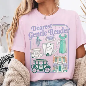 Dearest Gentle Reader Shirt, Bridgerton Wisteria Floral Longsleeved Tee