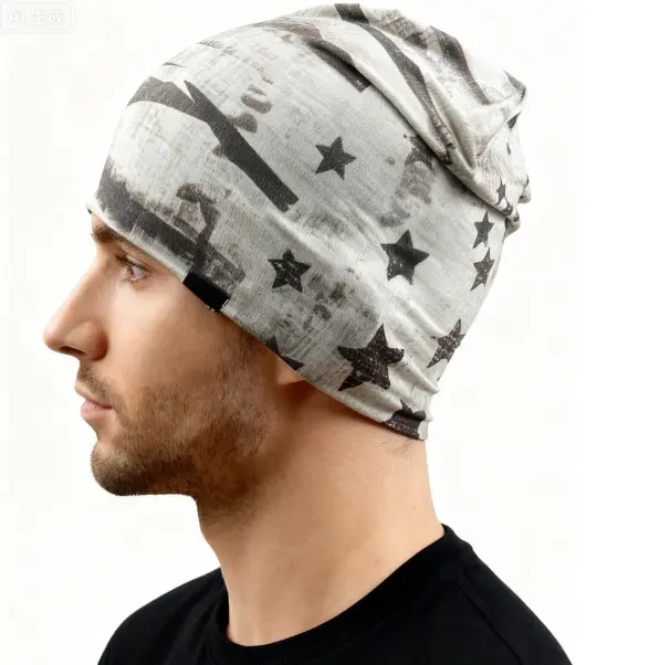 Soft Printed Jersey Beanie for Men & Women – Breathable Lightweight Running Hat, Cozy Sleep Cap, All-Season Fashion Beanie with Multiple Patterns
