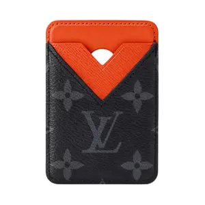 Louis Vuitton Monogram Eclipse Coated Canvas and Leather Cardholder for Men in Black and Orange