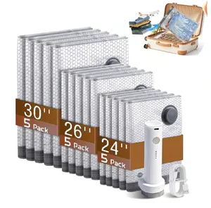 【Summervibes】 Cordless Travel Vacuum Storage Bags(30Pcs)-USB Electric Air Pump，Space Saver Vacuum Compression Bags，Airtight Reusable Vacuum Seal Bags Travel Essentials，for Clothes, Bedding, Blankets, Luggage & Moving Durable