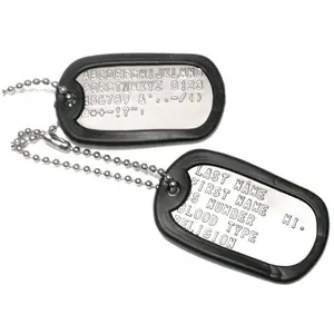 Custom Print Military Dog Tags Embossed Genuine GI ID Tags USA Made