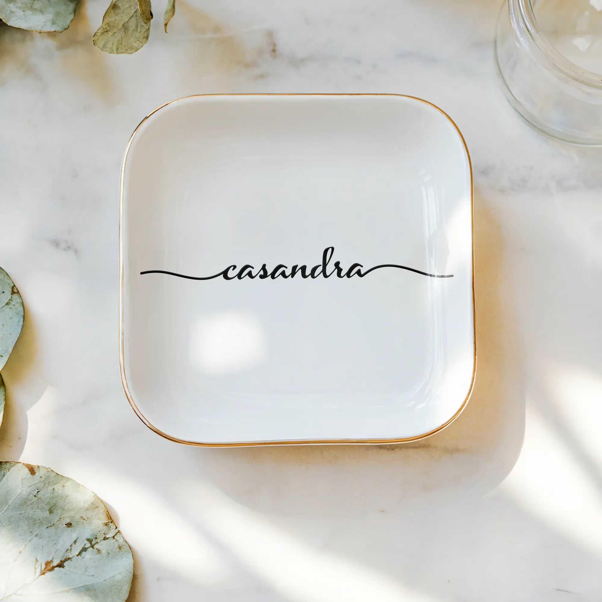Personalized Trinket Dish - Custom Name Gift, Custom Ring Dish, Mother's Day Gift, Personalized Gift from Daughter, Jewelry Tray, Unique Design