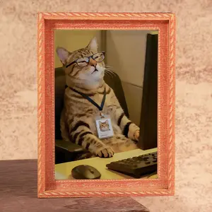 1PC Fun Cat Refrigerator Magnet, Mini Photo Frame Fridge Magnet, Home Decor Magnetic Accessory, Perfect Holiday Gift Idea