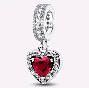 Pulcera Love con 4 charm plata de ley 925, Heidy Claddy