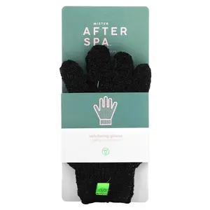 AfterSpa Exfoliating Gloves, Black, 1 Pair
