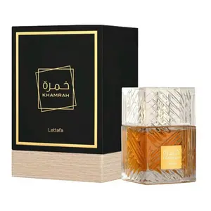 Lattafa Khamrah Eau De Parfum Vanilla Sweet Warm Spicy Woody 100ml 3.4 oz Exquisite Fragrance with Cinnamon Nutmeg Bergamot Notes