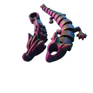 Articulated Dragon Straw Toppers - Color changing and fun