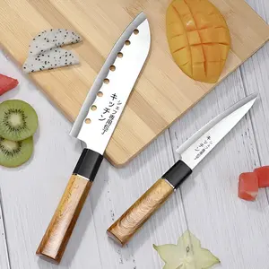 Multi functional kitchen knife 2-piece set, suitable for slicing, diced, and chopped, used for chefs and home kitchens, durable structure, catering to chef enthusiasts