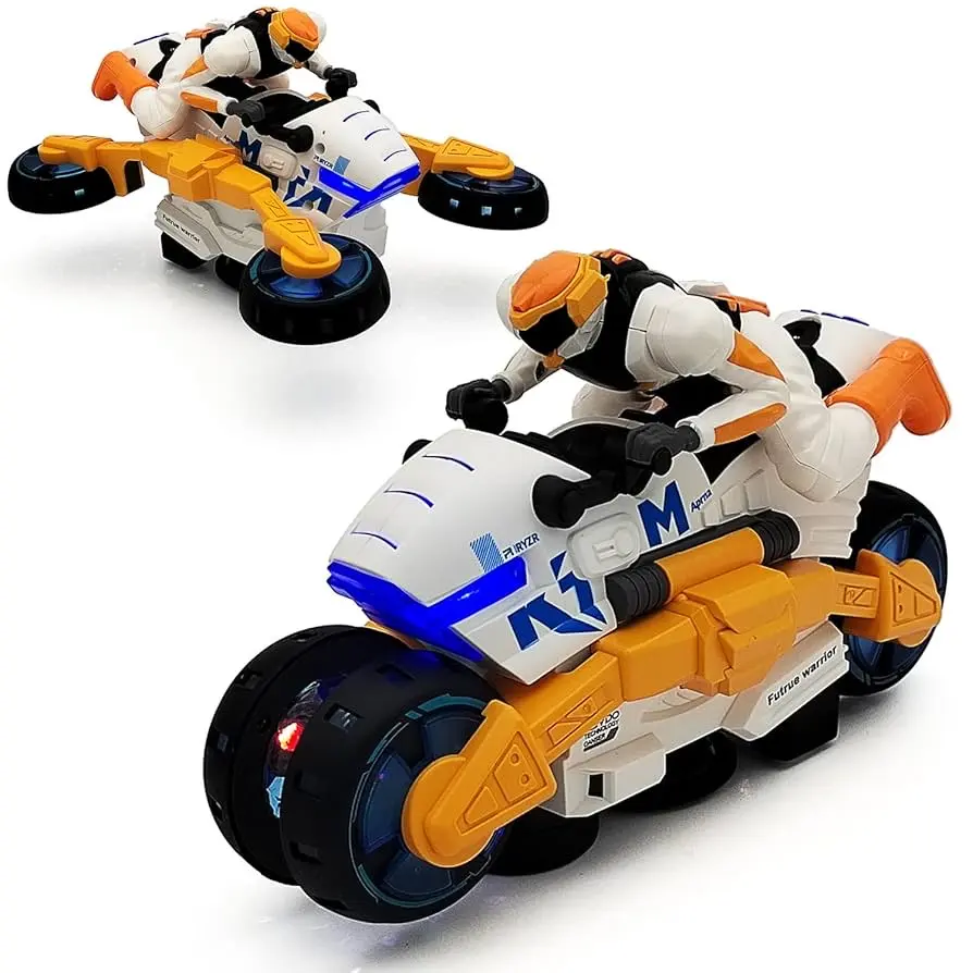 Auto-rotating motorcycle with lights and music Auto-rotating motorcycle with lights and music
