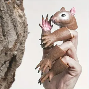Squirrel Finger Puppet Set, Silicone Hand Puppets for Animal Theater, Toy Game Accessories, Educational Kids Toys