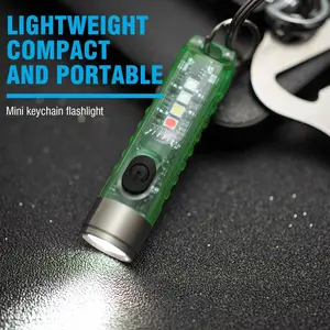 Small Powerful Mini Keychain LED Flashlight, Tactical Portable High Bright Pen Light, Sst20 LED USB Rechargeable, Ip65 Waterproof, Multifunctional Emergency Lighting, Rechargeable Outdoor Flashlight, High Lumen Flashlight