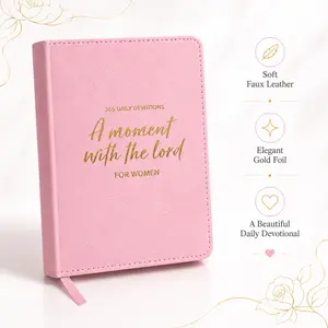 365-Page Bible Study Guide,One Minute with The Lord & Devotional Journal - PU Leather Cover, Scripture Summaries, Daily Reflections | Beginner-Friendly Spiritual Growth Notebook | Christian Gift Idea (Pink) #Dealsforyoudays