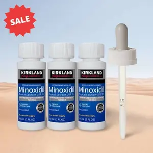 3 MONTHS Kirkland Extra Strength Minoxidil Topical Solution USP 5% Hair Regrowth with dropper