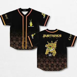 Subtronics x Aaron Brooks Yellow Cyclops Baseball Jersey EDM Music Shirt, EDM Festival Family Gift, Unisex Breathable Men's Jersey, 420 Lover Graphic Shirt, Gift For Baseball Fan EDM Electronics Music