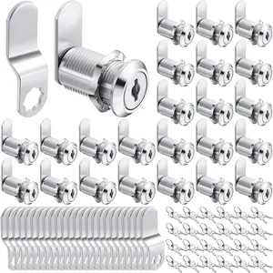 24 Sets Cabinet Locks with Keys for Secure Drawer Mailbox RV Storage Box Replacement Lock, Zinc Alloy (1-1/8'' Cylinder Length,0.9'' Max Panel Thickness)