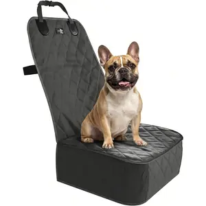 Dog Car Seat Cover, Waterproof Front Seat Protector for SUV Truck Sedan, Pet Safety Travel Comfort System with Universal Fit, Black