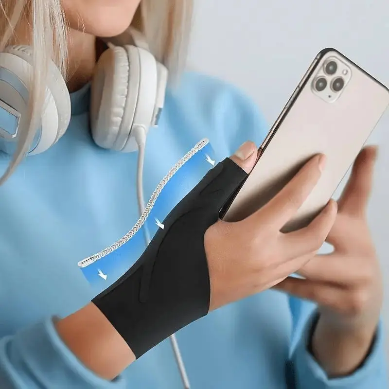 2PCS Universal for left and right hands - Adjustable wrist thumb brace with breathable mesh design - Relieves thumb pain, arthritis and trigger finger symptoms. Unisex, soft and snug fit. Support