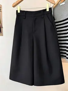Women's High-Waisted Flowy Wide-Leg Seven-Eleven Pants, Conceal Fat & Slimming A-Line Skirt Pants, French Vintage Luxury, Office/dating Essential