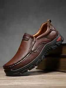 Men's Slip-On Loafers Soft Cushioned Non-Slip Wide Width Work Shoes Walking Shoes Breathable Lightweight Vegan Leather Casual Business Office Footwear for All Seasons Men Big Size 11 12 13 14 15 Slip Resistant Loafers