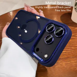 Newly Upgraded iPhone 17 Pro Max Protective Magnetic Case | Ergonomic Anti-Slip Comfort Grip | Scratch-Resistant New Magnetic Icon Process | Magsafe, Lens Cover | Hidden Metal Stand | Shockproof & Drop Proof | Elegant Phone-Mate Gift Accessories