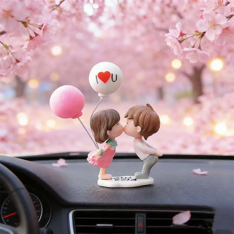 Cute Cartoon Couples Car Decoration Accessories Romantic Figurines Balloon Ornament Auto Interior Dashboard Accessories Gifts