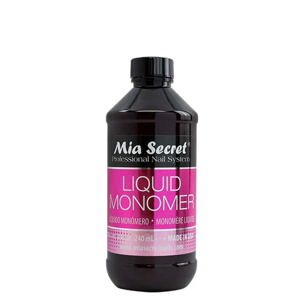 Mia Secret Advanced EMA Liquid Monomer Beauty Products - USA Formula, 240ml, Non-Yellowing, Flexible for Acrylic Nails, Made in USA