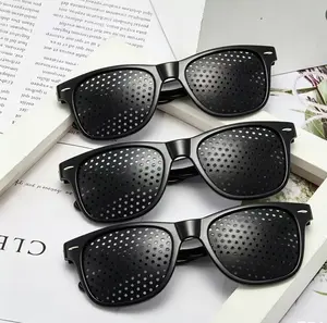 Pinhole Vision Correction Glasses – Naturally Improve Focus & Clarityblack pinhole glasses, unisex, minimalist, lightweight, trendy